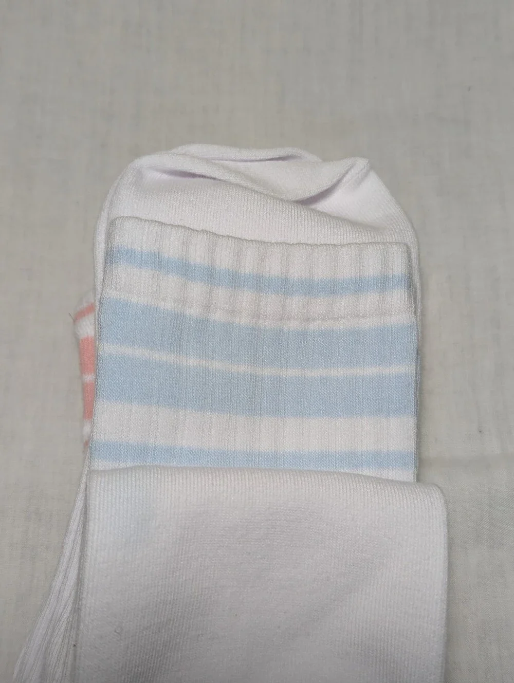 NWT J. Crew Women's 3 Pack Striped Crew Socks Pink Yellow Blue One Size